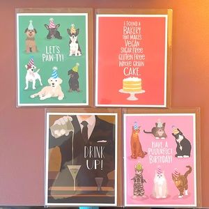 Set of 4 birthday cards